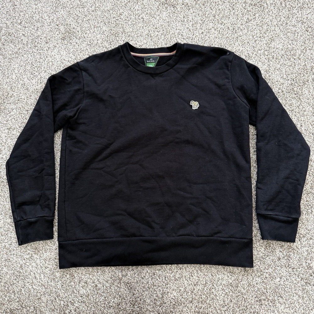 Paul Smith Black Sweatshirt Women's XL French Terry Organic Cotton Designer